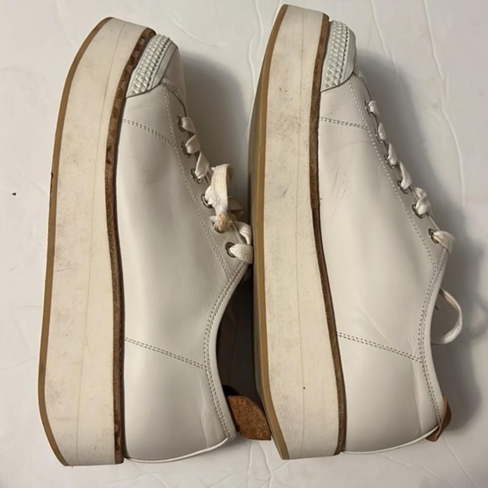 FLAMINGOS Leather Tatum White Platform Sneakers - Picture 12 of 13